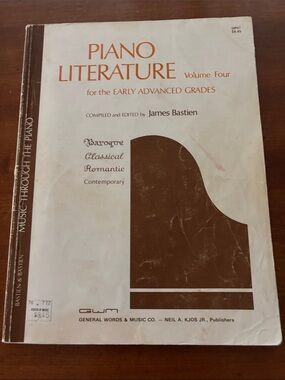 Piano Literature Volume Four by James Bastien